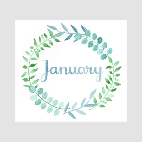 Aquarell-Illustration January